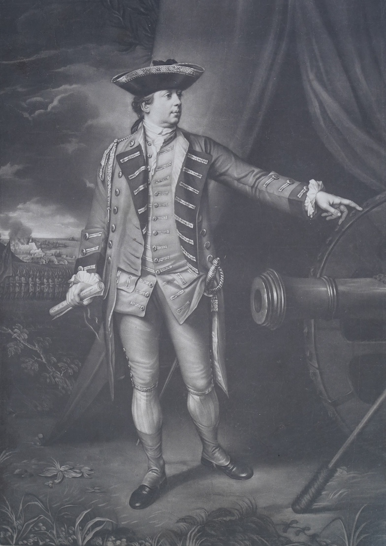 James Watson after Benjamin West, The Honourable Robert Monckton, Governor of New York, proof before letters mezzotint c.1762, 49.5 x 36cm